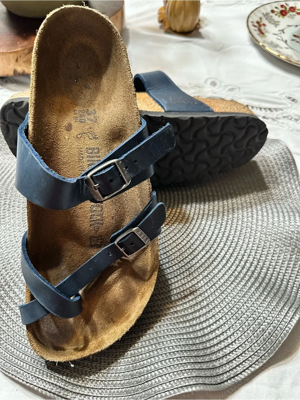 Birkenstock Kids Navy Double-Strap Sandals